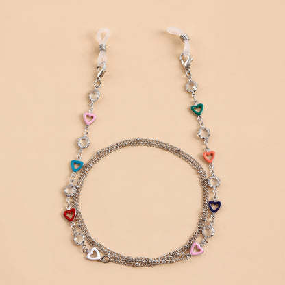Decorative Heart Charm Eyewear Chain Acalora