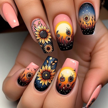 Art Nail Set with Bohemian Designs Acalora