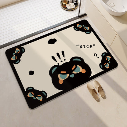 Playful Cow-Themed Bathroom Mat Acalora
