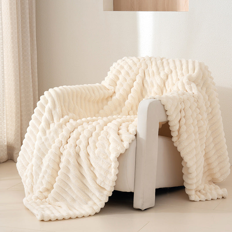Textured Plush Throw Blanket