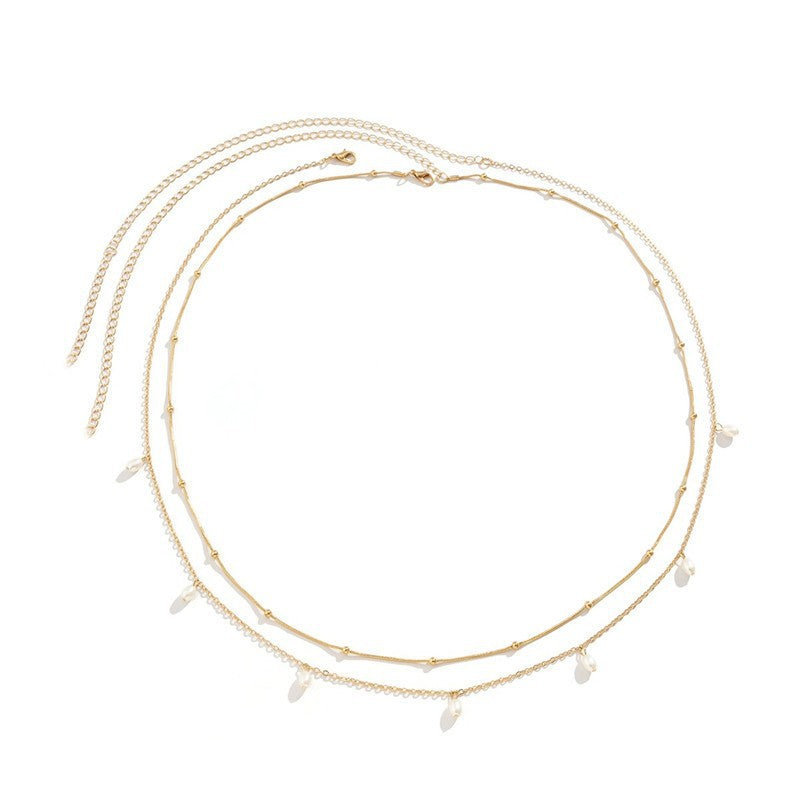 Delicate Layered Chain Necklace Acalora