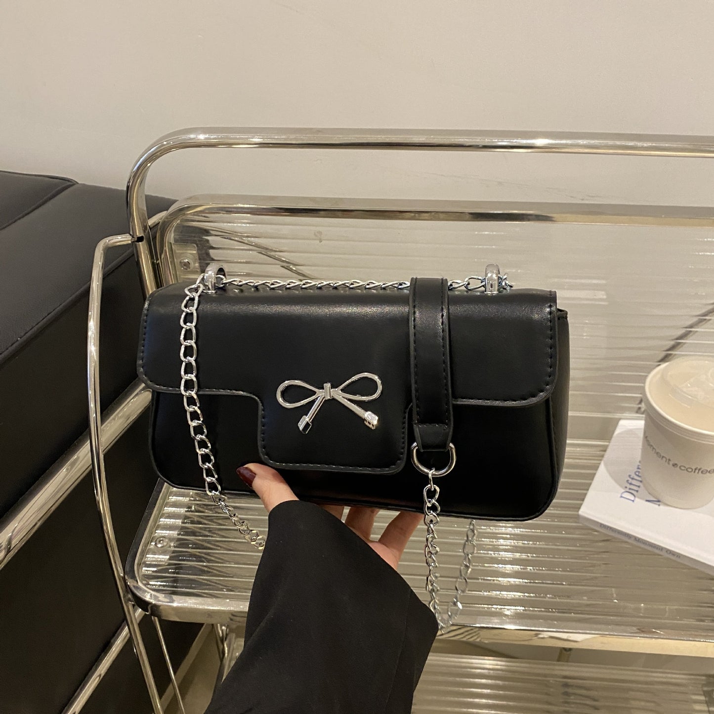 Elegant Bow Accent Crossbody Bag Acalora