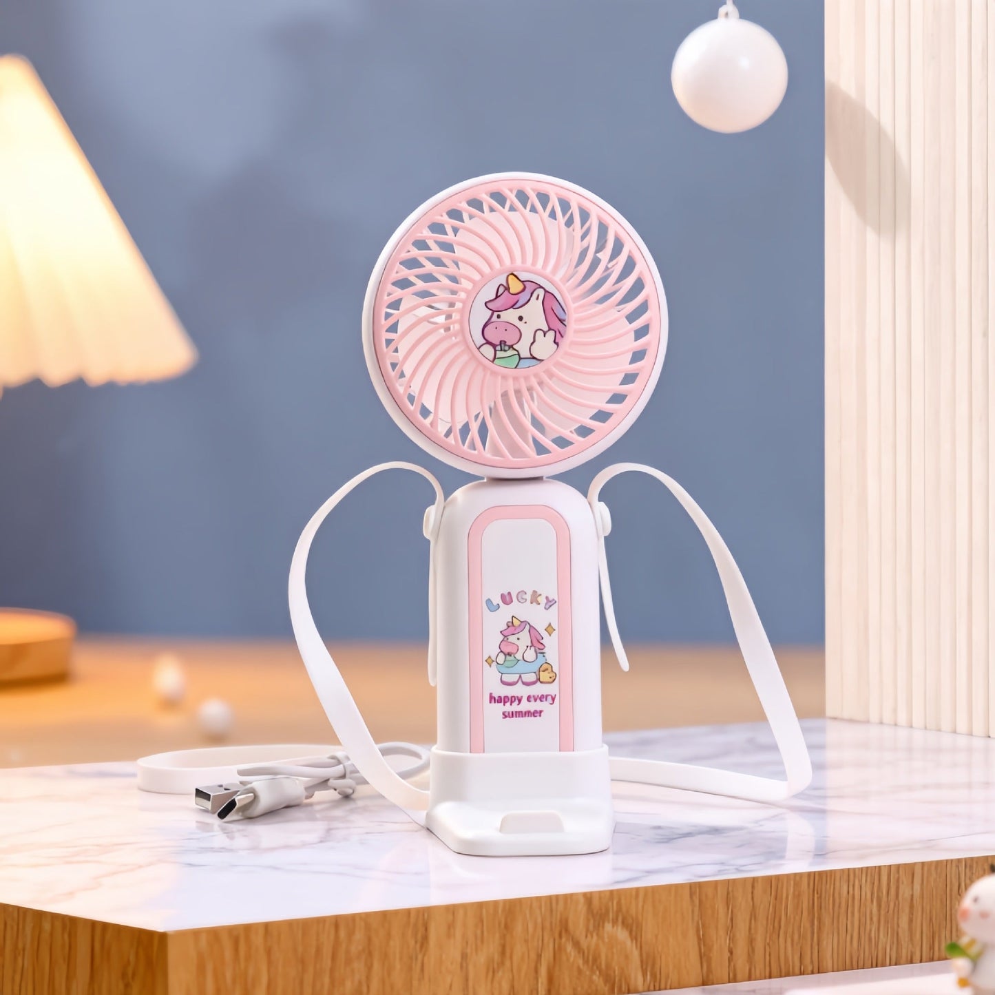 Women's Portable Hand Fan with Playful Unicorn Design Karnz