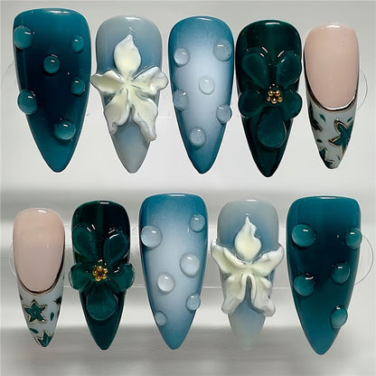 Artistic Cartoon-Themed Press-On Nail Art Set Acalora