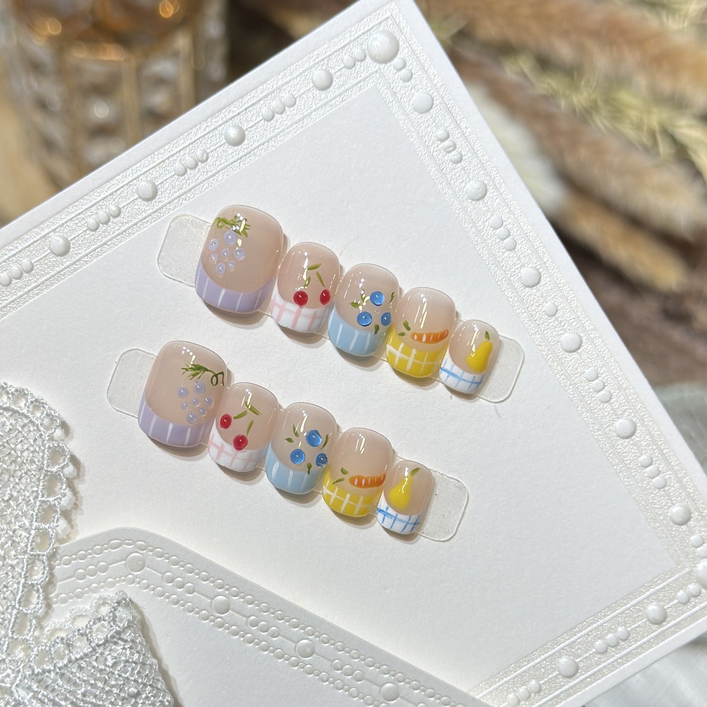 Artistic Fruit-Inspired Press-On Nail Set Acalora
