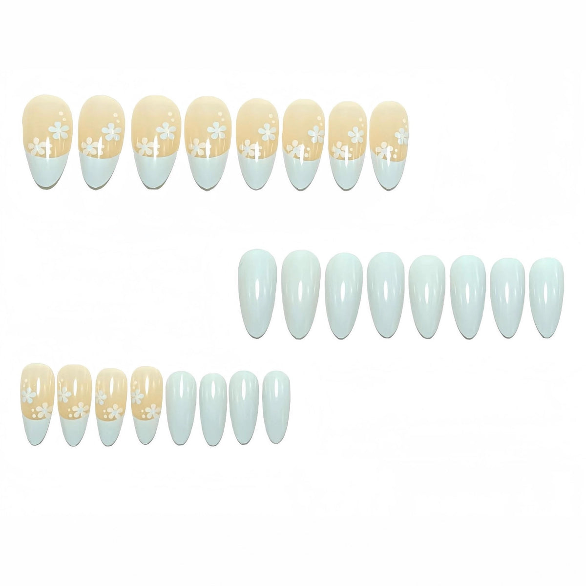 Artificial nails with protective and floral design Acalora