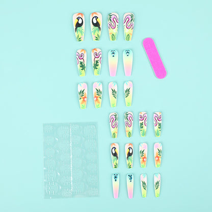Artificial nail tips in tropical design Acalora