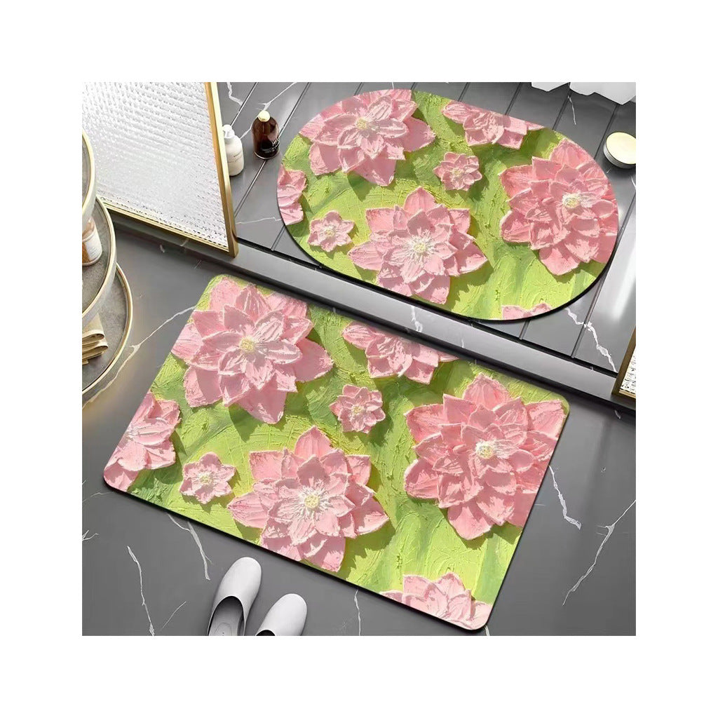 Floral Patterned Bath Mat