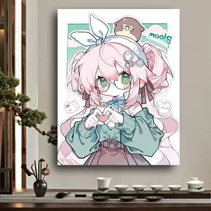 Whimsical Anime Character Canvas Art