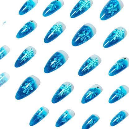 Snowflake Pattern Stiletto Nail Art Acalora