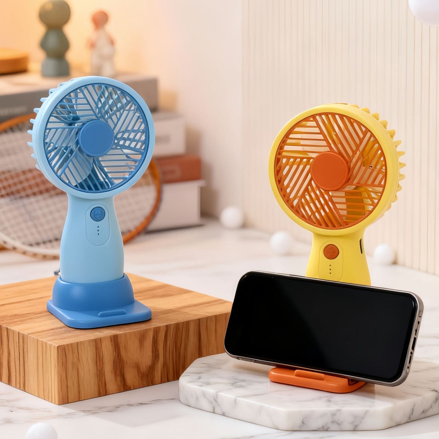 Women's Portable Table Fan with flexible tilt mechanism and powerful battery technology Brehn