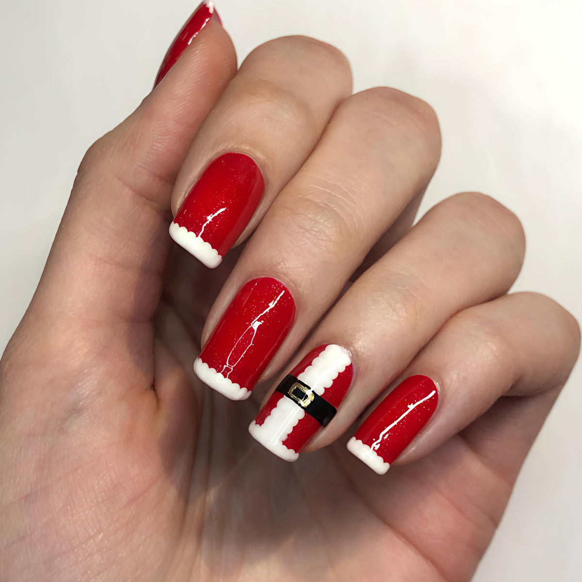 Festive Santa Claus-Themed Nail Art Acalora