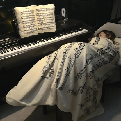 Cozy Music-Themed Fleece Blanket