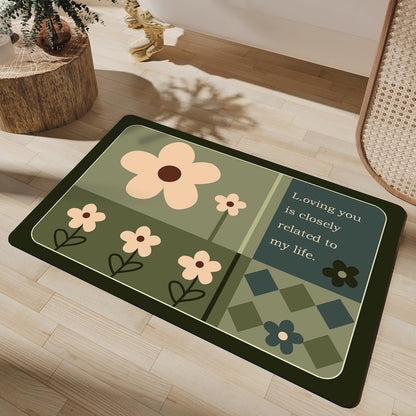 Floral Design Cotton Bath Mat Acalora