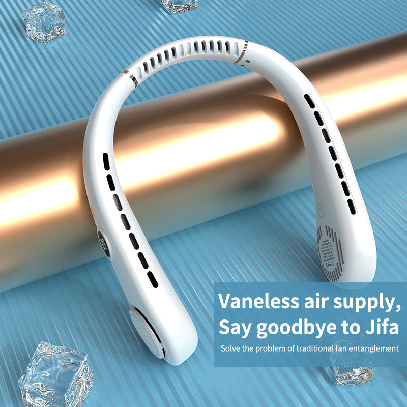 Women's Portable Neck Fan with Temperature Display Bowlift