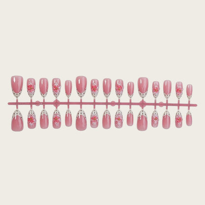 Decorative Floral Press-On Nail Set Acalora