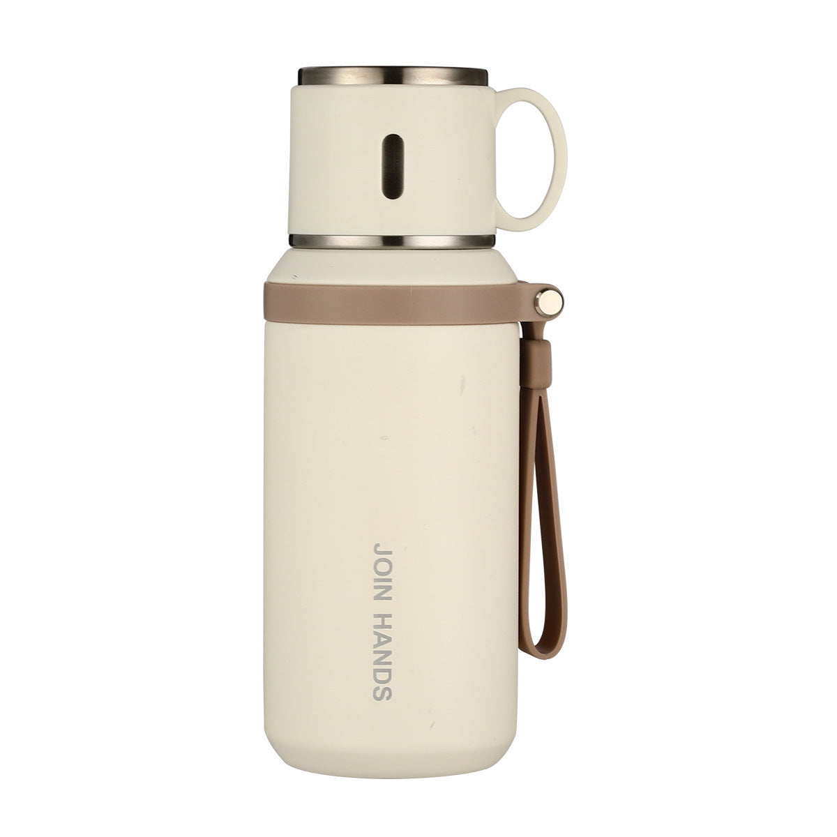 Women's insulated stainless steel drinking bottle with foldable cup Kalsten