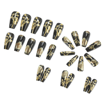 Artful nail tips with floral accents Acalora