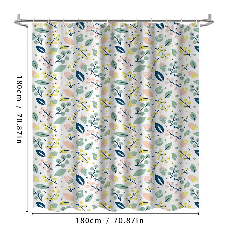 Floral Print Shower Curtain