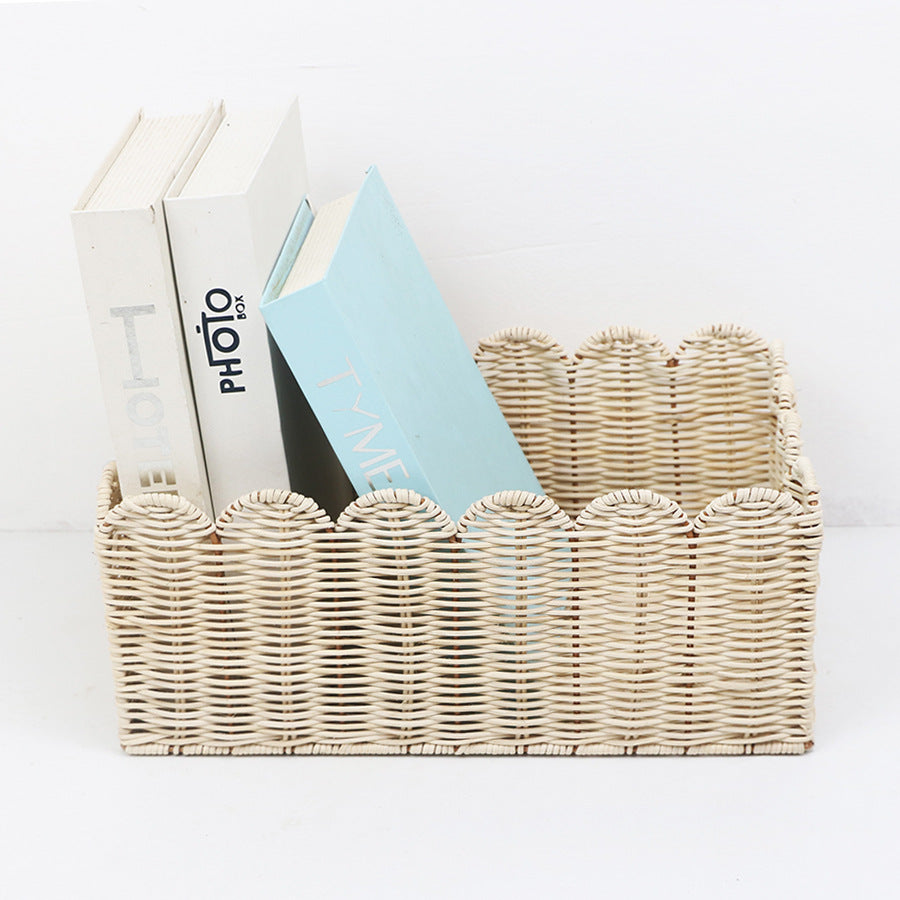 Scalloped Woven Storage Basket Acalora