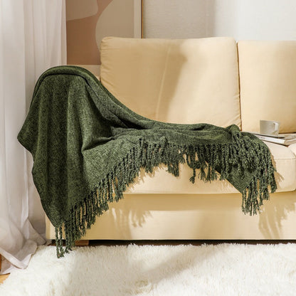 Elegant Fringe Throw Blanket