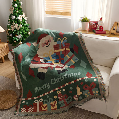 Cozy Festive Cartoon Throw Blanket