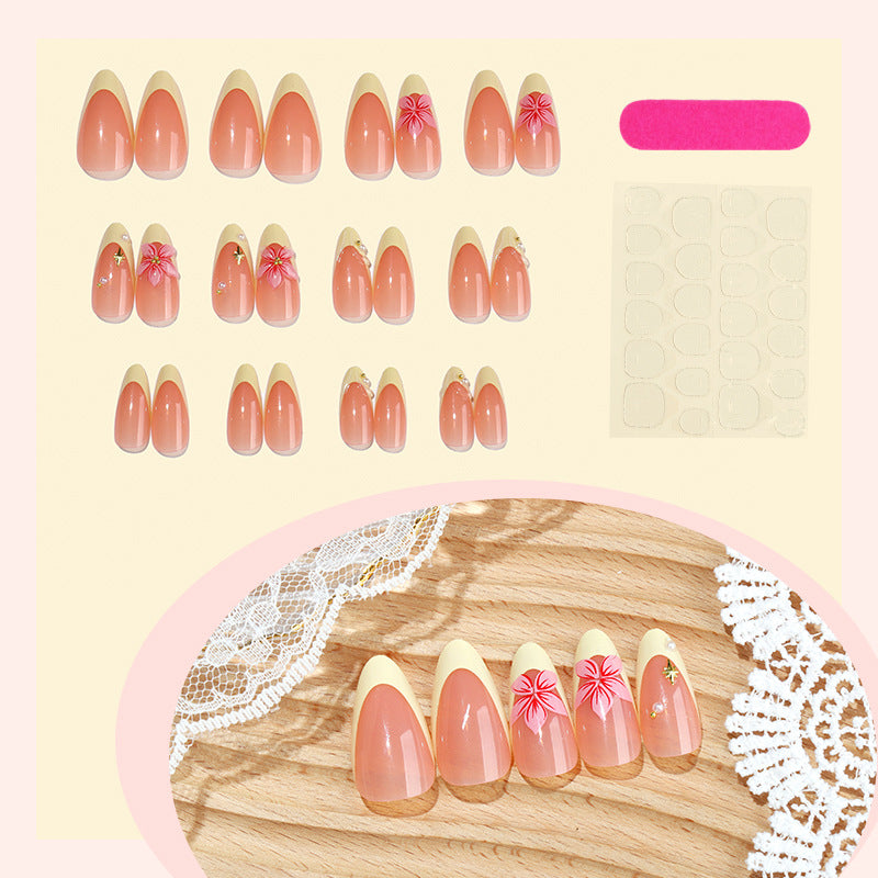 Elegant Floral-Themed Press-On Nail Set Acalora
