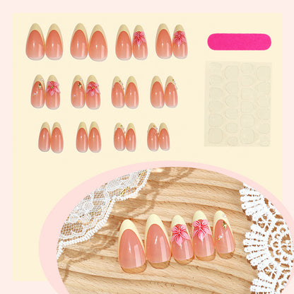Elegant Floral-Themed Press-On Nail Set Acalora