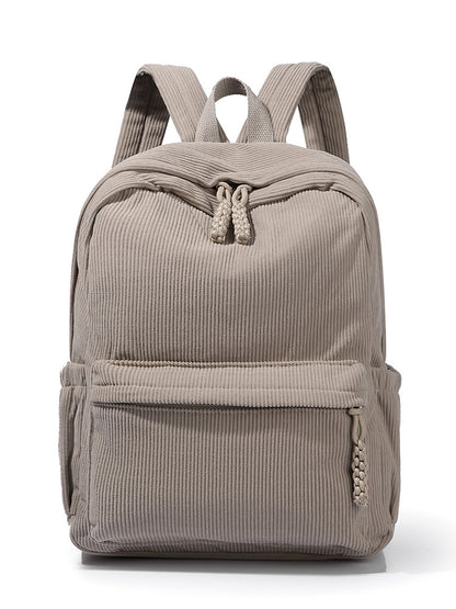 Textured Fabric Multi-Compartment Backpack Acalora