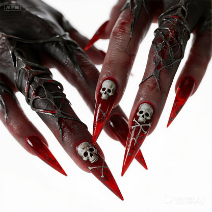 Halloween Nail Art Set with Creative Designs and Sparkling Details Acalora