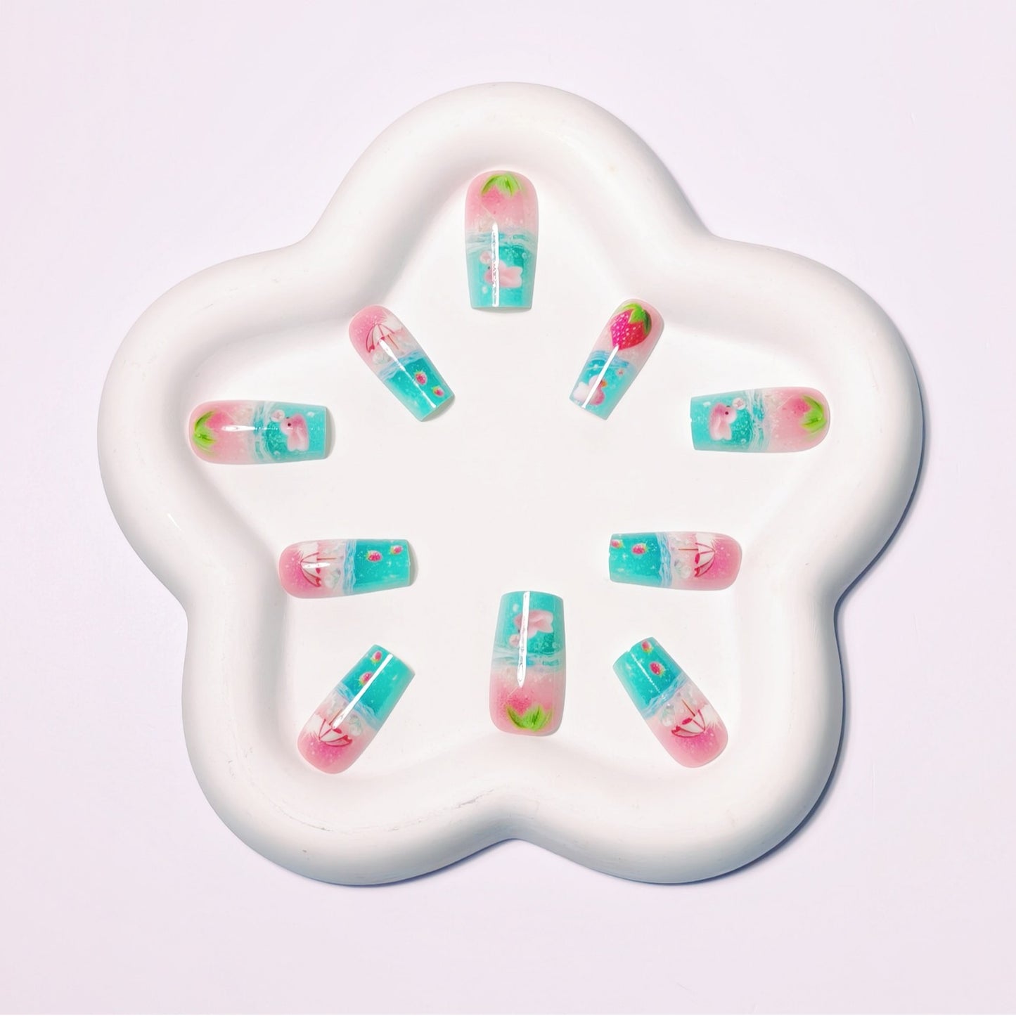 Artistic Summer-Themed Nail Art Acalora
