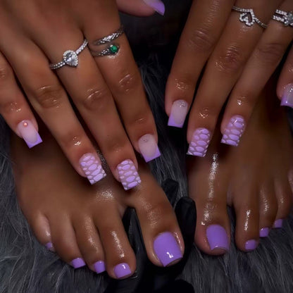 Patterned Press-On Nail Art Acalora