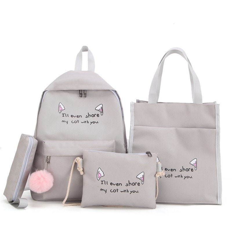 Cute Character Multi-Piece Backpack Set Acalora