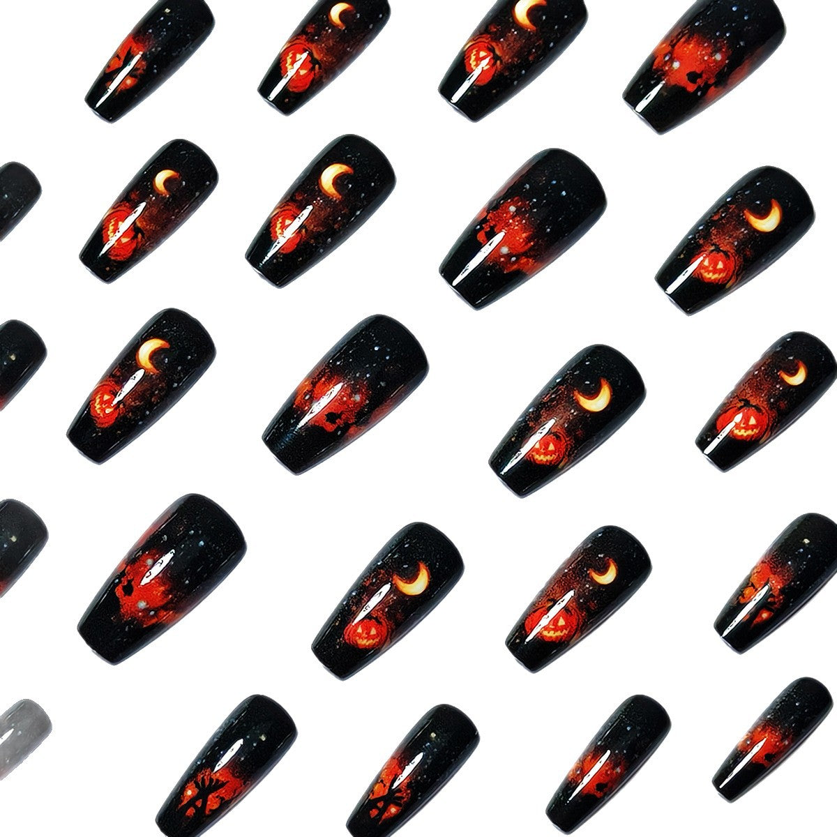 Halloween-Themed Glow-in-the-Dark Nail Art Acalora