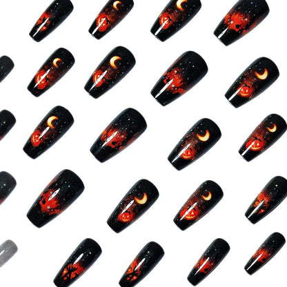 Halloween-Themed Glow-in-the-Dark Nail Art Acalora