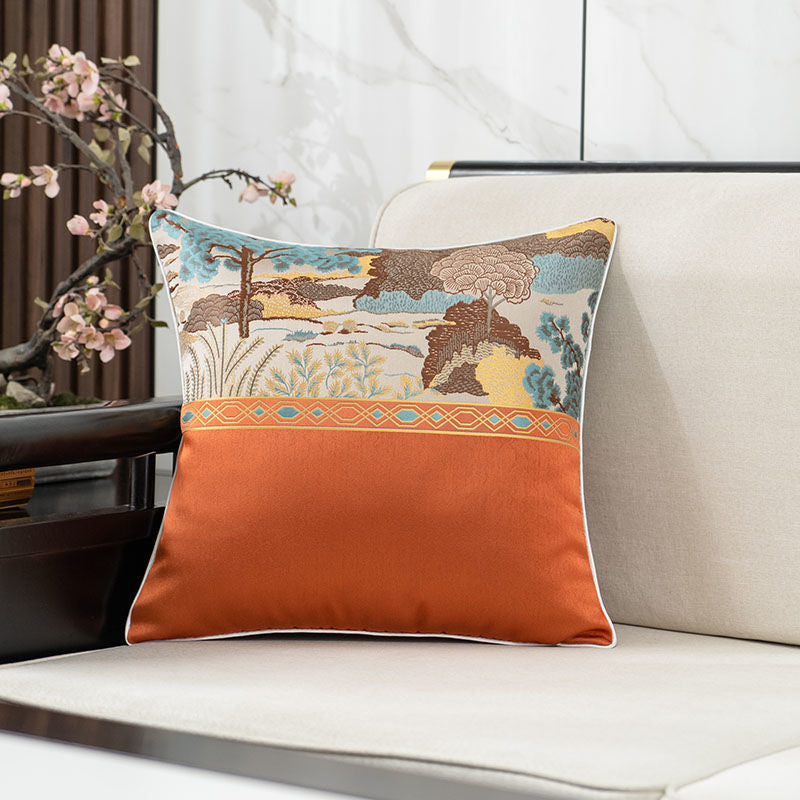 Embroidered Decorative Throw Pillow