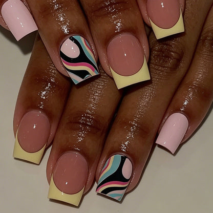 Artistic French Tip Nail Design Acalora