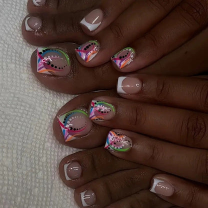 Artistic Geometric Nail Art Extensions Acalora