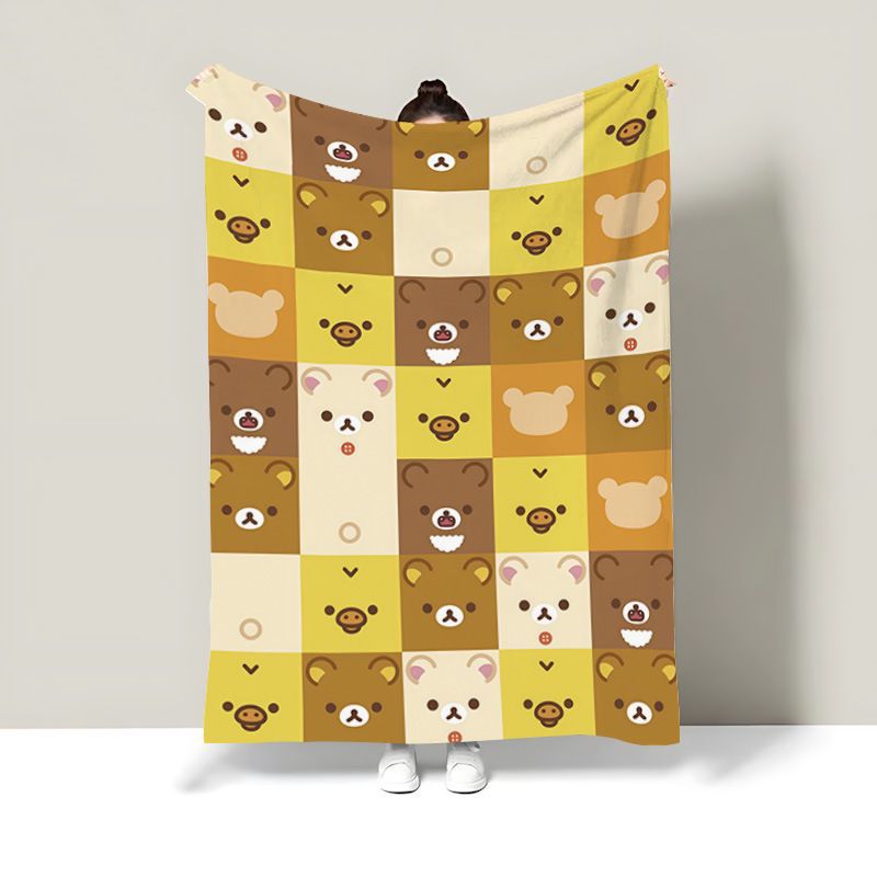 Whimsical Cartoon Character Plush Throw Blanket