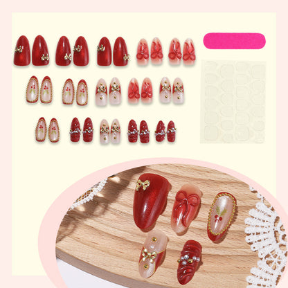 Decorative Press-On Nail Set with Holiday Designs Acalora
