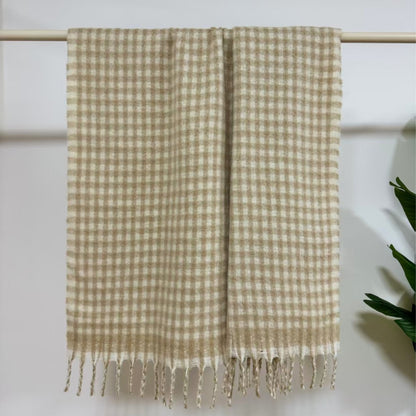 Checkered Fringe Scarf