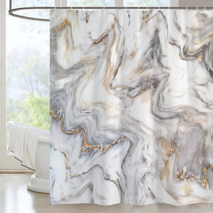 Elegant Marble-Patterned Shower Curtain