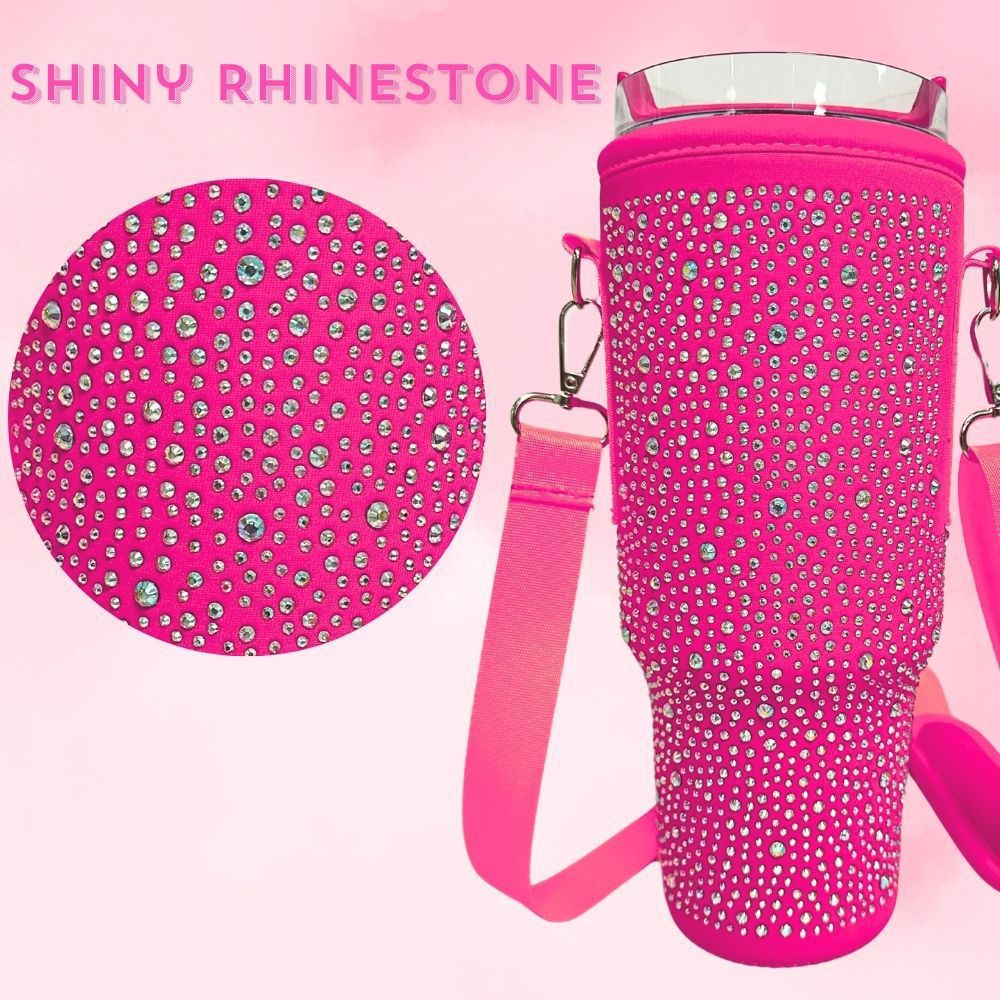 Ladies trendy and sparkling drinking bottle with shoulder bag Bowlift