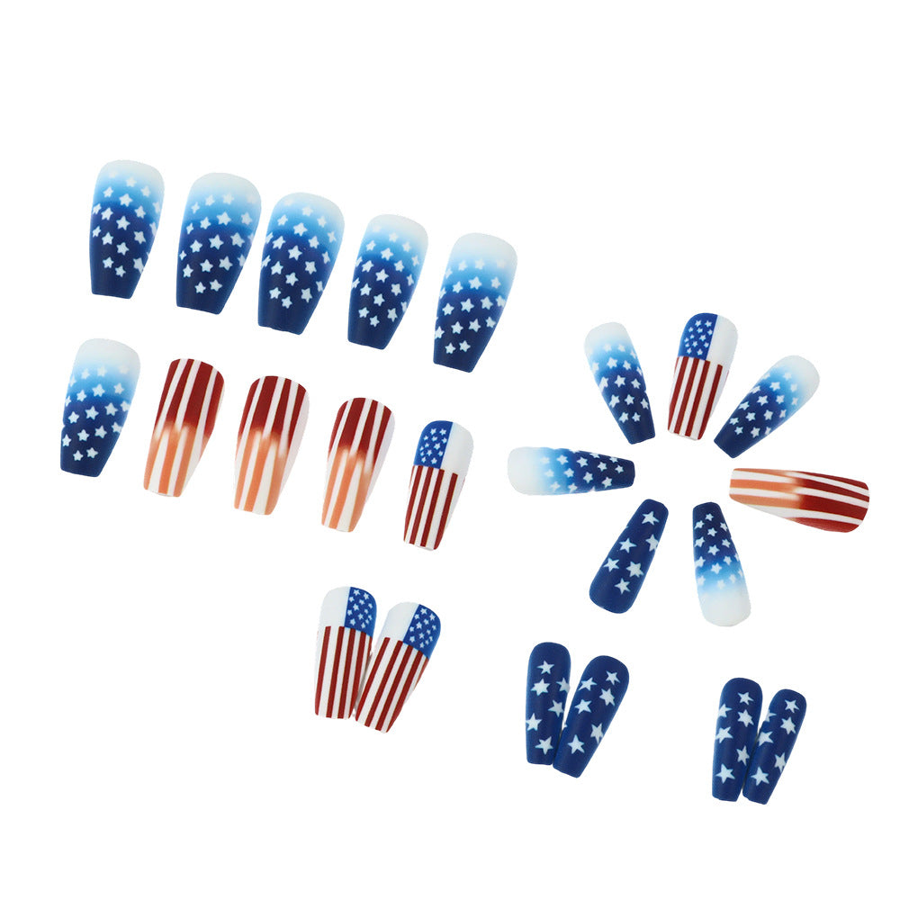 Patriotic design artificial nails Acalora