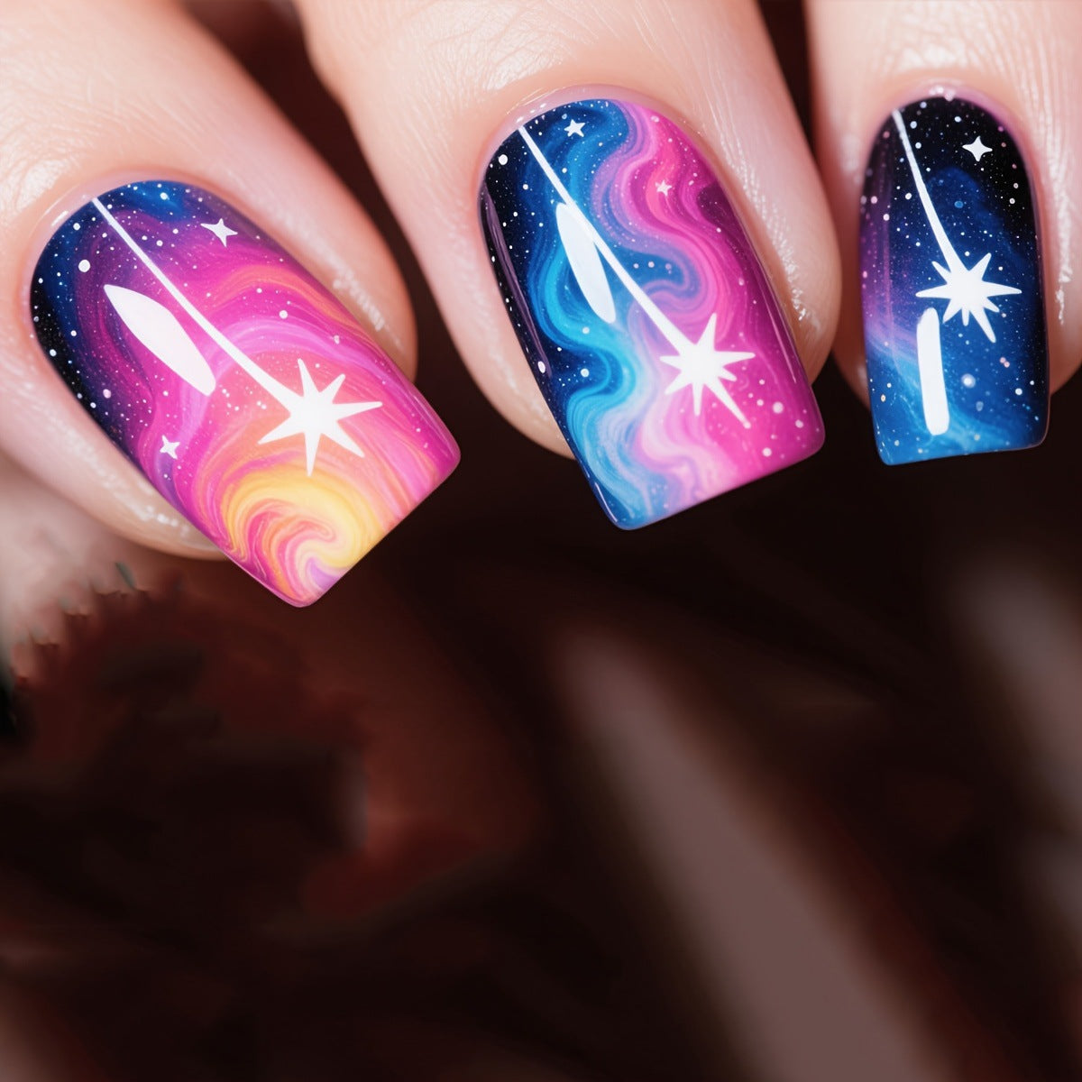 Galactic-Themed Nail Art Acalora