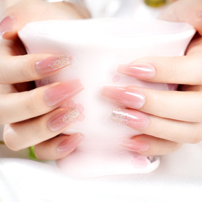 Glittery Ombre Coffin Nail Set Acalora