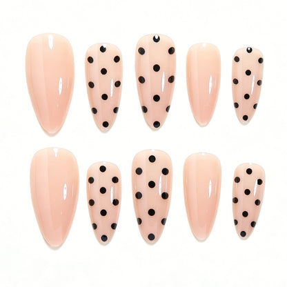 Elegant Long Almond Press-On Nail Art Acalora