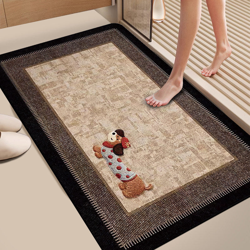 Plush Dog-Themed Bath Mat