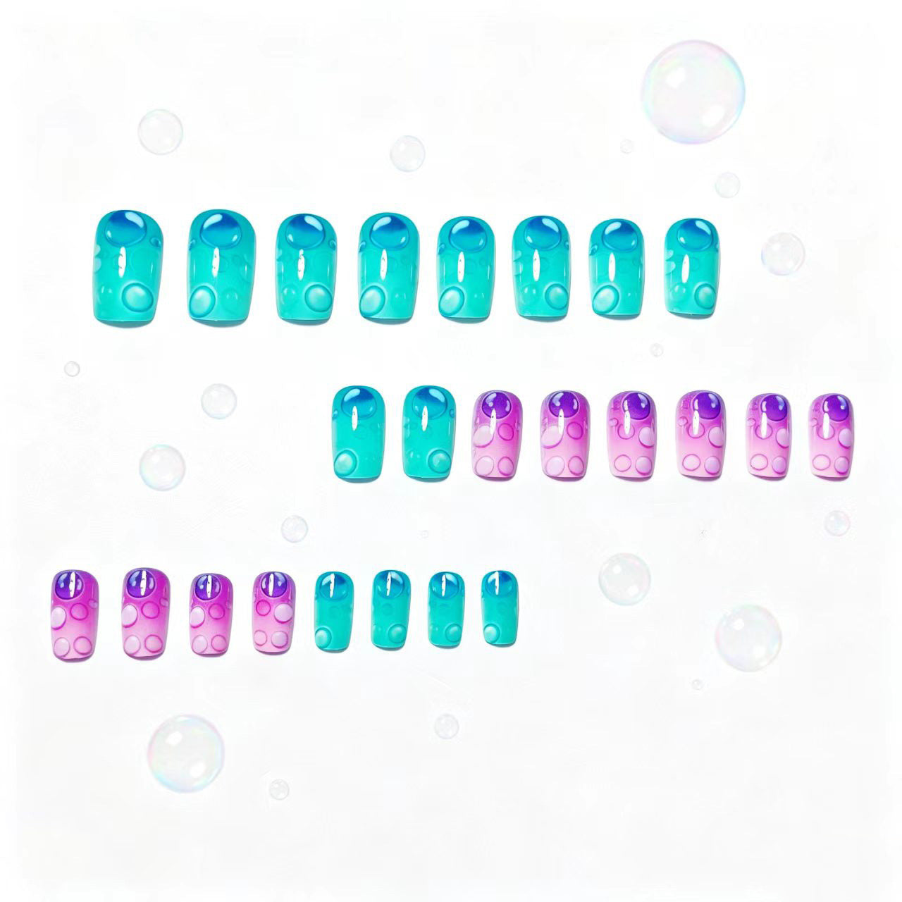 Artistic Bubble-Effect Nail Art Acalora