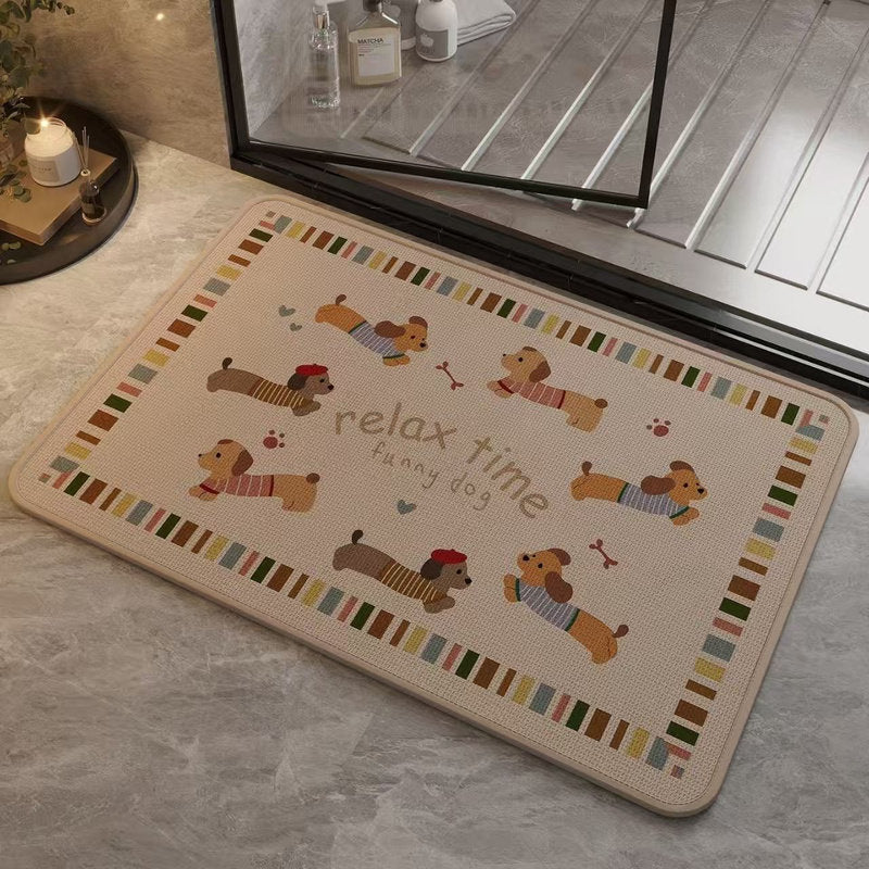 Playful Dog-Themed Bath Mat
